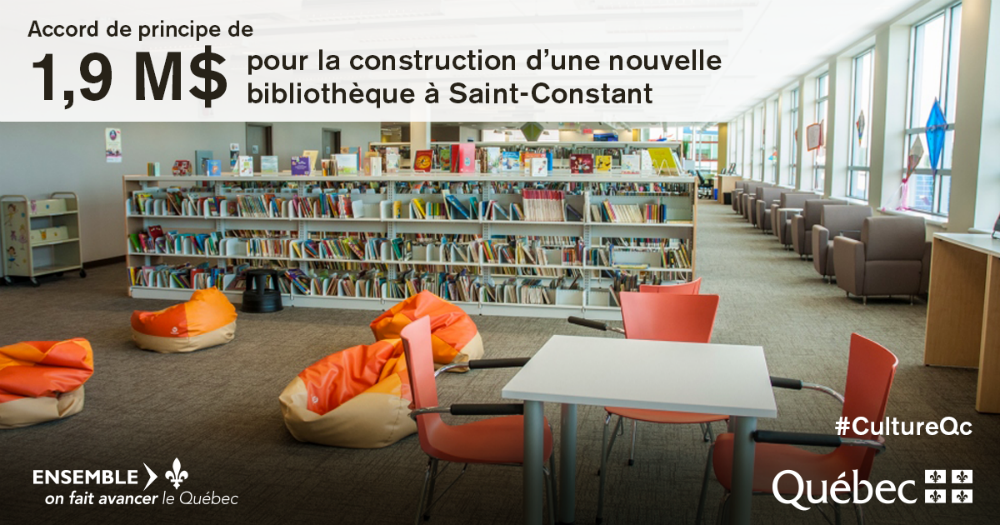 Accord de principe de 1,9 M$ pour la construction d'une nouvelle bibliothque  Saint-Constant