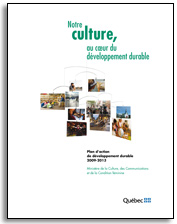 Page couverture du plan d'action Notre culture, au coeur du dveloppement durable.