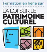 Image annonant la formation en ligne sur la Loi sur le patrimoine cultures.
