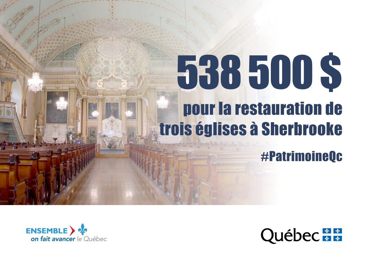 538 500 $ pour la restauration de trois immeubles religieux de Sherbrooke