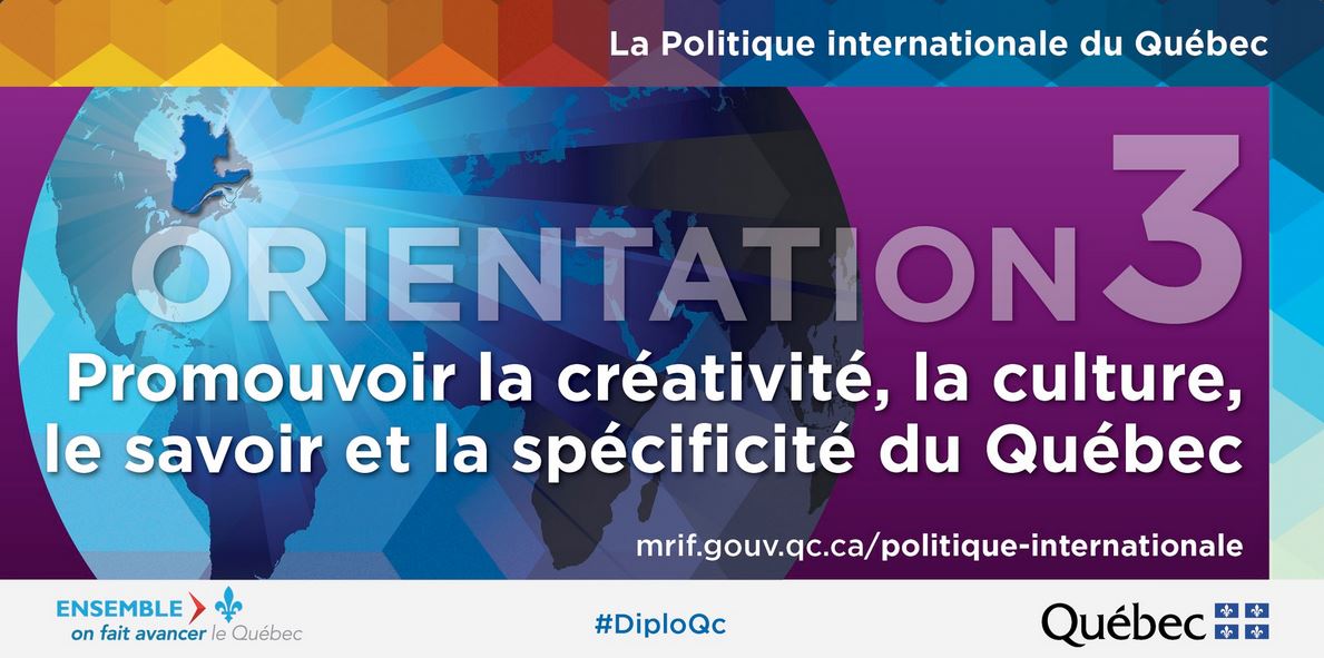 La Politique internationale du Québec – Orientation 3 – Promouvoir la créativité, la culture, le savoir et la spécificité du Québec
