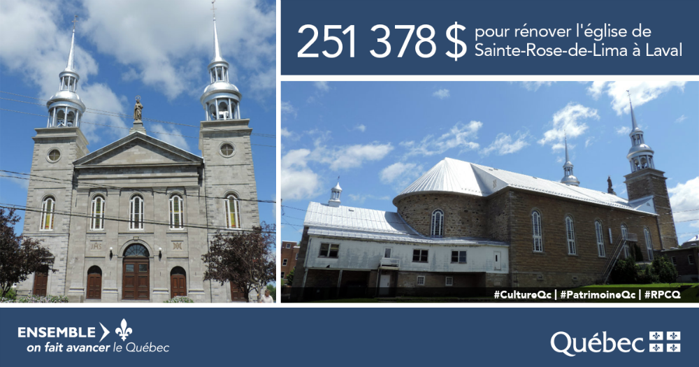 251 378 $ pour rnover l'glise de Sainte-Rose-de-Lima  Laval #CultureQc #PatrimoineQc #RPCQ